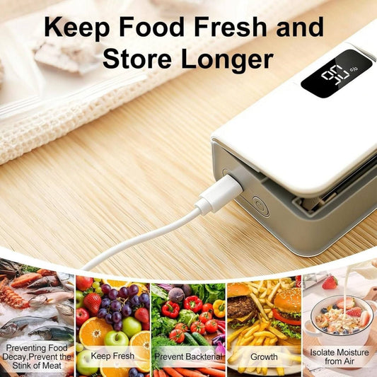 Portable Mini Bag Sealer – USB-C Rechargeable Heat Sealer with 6 Modes & Magnetic Back