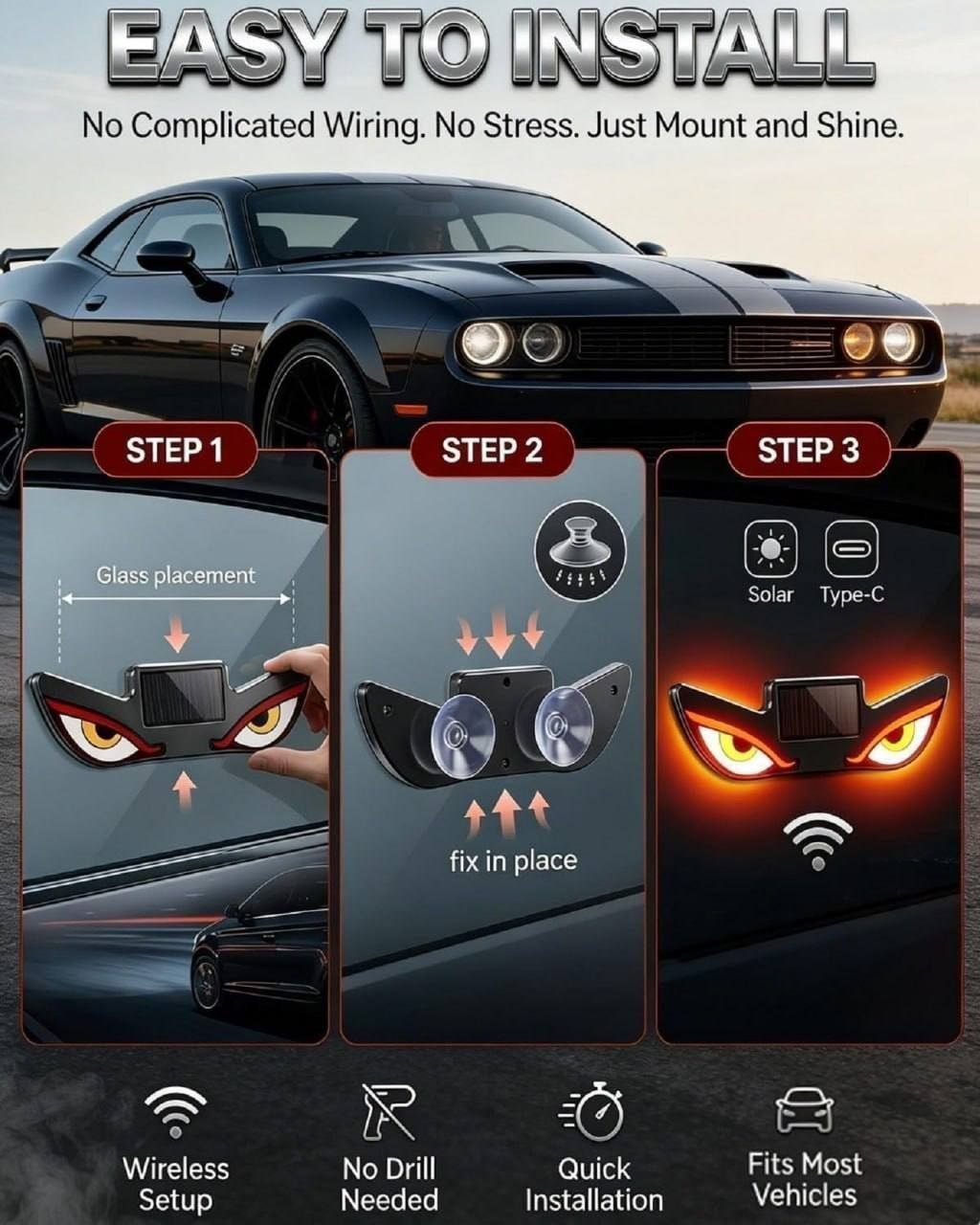 Devil's Eye LED car warning light